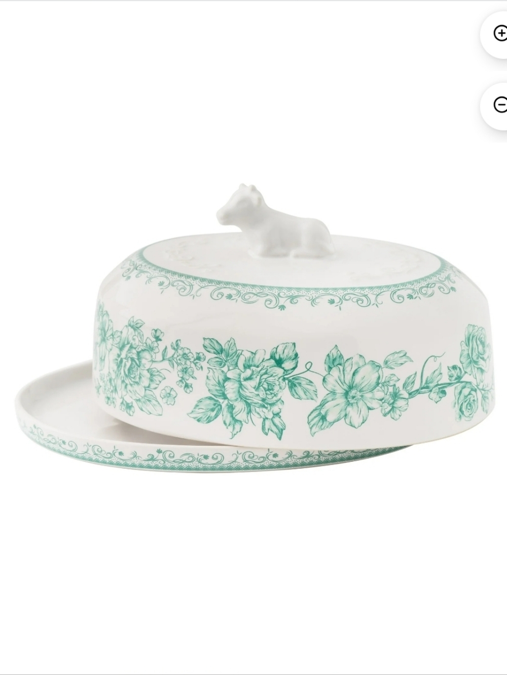 New The Pioneer Woman Agatha Green Floral Butter Dish